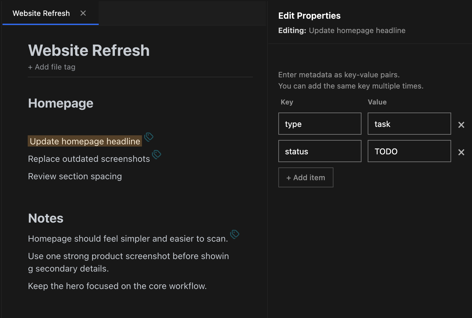 Line Metadata Screenshot